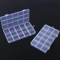 FANTZEi 15 Grid Transparent High Quality Plastic Storage Box for Earrings Rings Chains pendants Jewelry Box Organizer