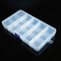 FANTZEi 15 Grid Transparent High Quality Plastic Storage Box for Earrings Rings Chains pendants Jewelry Box Organizer