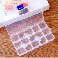 FANTZEi 15 Grid Transparent High Quality Plastic Storage Box for Earrings Rings Chains pendants Jewelry Box Organizer