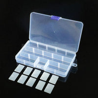 FANTZEi 15 Grid Transparent High Quality Plastic Storage Box for Earrings Rings Chains pendants Jewelry Box Organizer