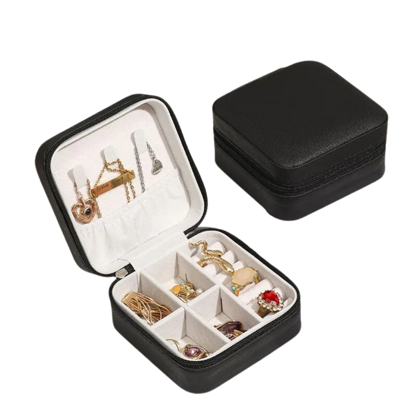 Jewelry Box Organizer Beautiful and Portable Leather Jewelry Organizer For Rings Earrings Chains