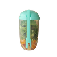 New Portable Salad Cup with Fork Fresh Salad Container Bottle Vegetable Fruit Breakfast Lunch Carry To Go for Work Travel Picnic