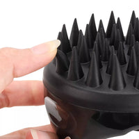 Hair Scalp Brush Shampoo Massager (Upgraded Version) Long Silicone Bristles, Easily Reach the Root of Thick Curly Hair for Dandruff Removal and Hair Growth