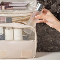 Hanging Makeup Organizer Cosmetic bag solid color foldable cosmetic large capacity bag