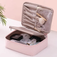 Double Layer Zipper Makeup Bag Cosmetic bag Clear Travel Cosmetic Storage Case