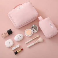 Double Layer Zipper Makeup Bag Cosmetic bag Clear Travel Cosmetic Storage Case