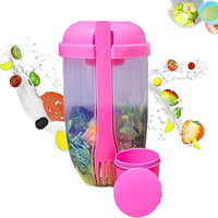 New Portable Salad Cup with Fork Fresh Salad Container Bottle Vegetable Fruit Breakfast Lunch Carry To Go for Work Travel Picnic