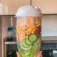 New Portable Salad Cup with Fork Fresh Salad Container Bottle Vegetable Fruit Breakfast Lunch Carry To Go for Work Travel Picnic