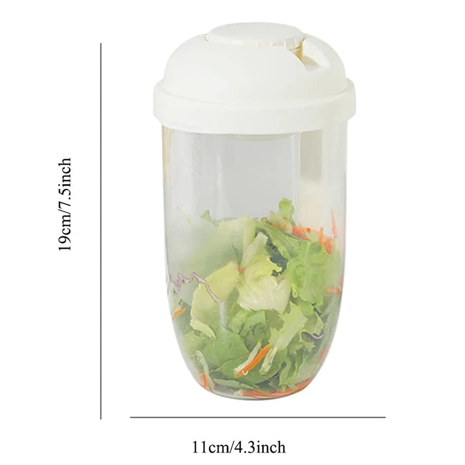 New Portable Salad Cup with Fork Fresh Salad Container Bottle Vegetable Fruit Breakfast Lunch Carry To Go for Work Travel Picnic