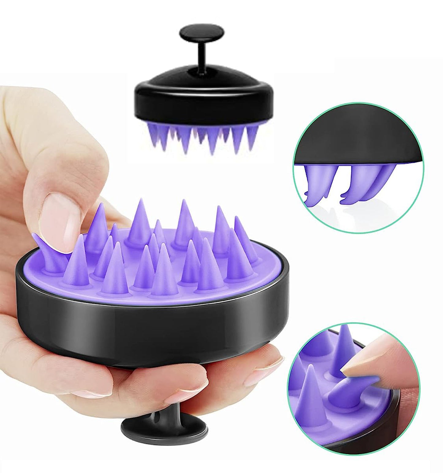 Shampoo Massager Brush Scalp Hair Scrubber with Soft Silicone Bristels For All Type Of Hairs Straight Curly Wet Dry For Men Women Children