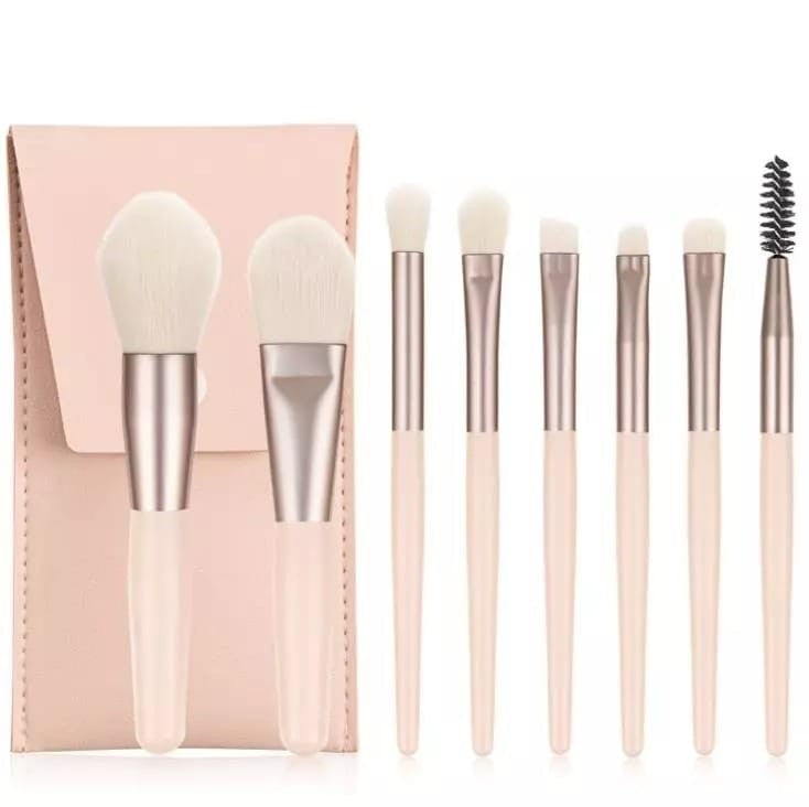 FANTZEI Makeup Brush 8 Pcs Synthetic Mini Make Up Brushes Kit Matte Small Makeup Brush Travel Set with Bag