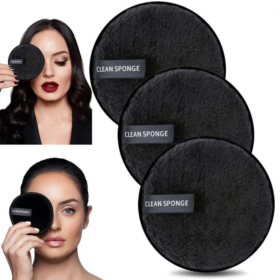 Reusable Microfiber Makeup Remover Sponge Gently Removes Heavy Makeup with Just Water, Ultra-Soft, Eco-Friendly, Non-Toxic For All Skin Types, Lips, Face and Eyes Flawlessly Make-up Accessories