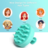 Shampoo Massager Brush Scalp Hair Scrubber with Soft Silicone Bristels For All Type Of Hairs Straight Curly Wet Dry For Men Women Children