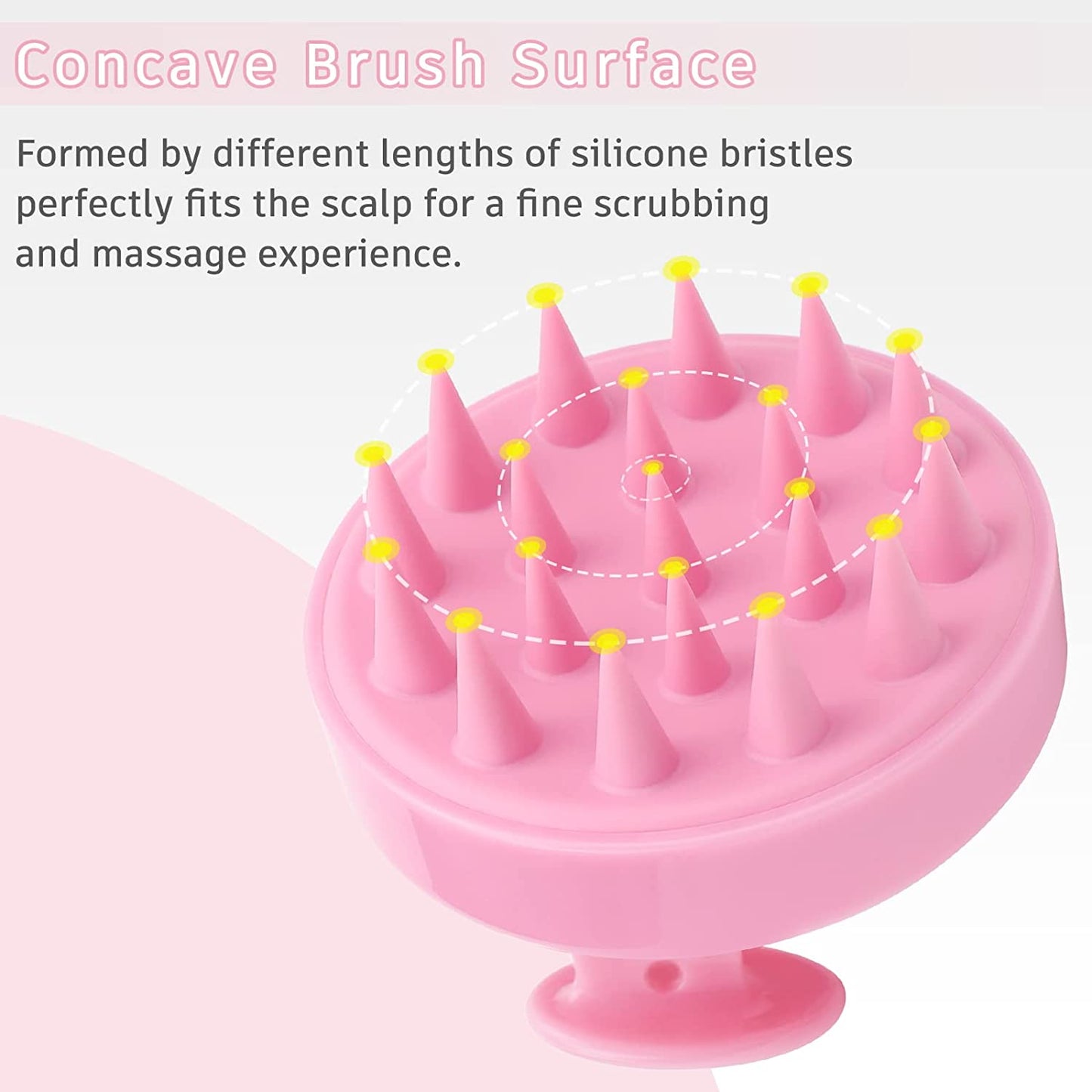 Shampoo Massager Brush Scalp Hair Scrubber with Soft Silicone Bristels For All Type Of Hairs Straight Curly Wet Dry For Men Women Children