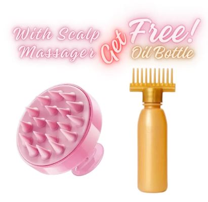 FANTZEi Hair Scalp Massager Shampoo Brush With Free oiling Comb Bottle