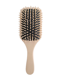 FANTZEI Premium Quality Bamboo Hair Brush, Bamboo wood Square Paddle Brush, Large Size Round Tip Bristles for Scalp Massage, Soft Detangle Styling Brush