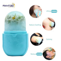 FANTZEI Ice Face Roller for Face and Eye, Facial Beauty Ice Roller Skin Care Tools, Silicone Ice Mold for Face Beauty